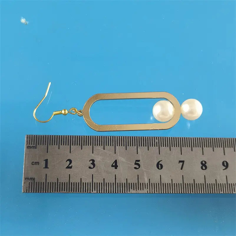 Elegant Fashion Metal Earrings Pearl Simple