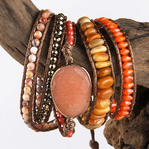 Hot Sale Boheemse kronkelende natuurlijke semi-lege stenen armband