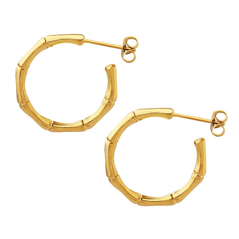 All-match Bone Joint Titanium Steel 18K Gold Plating C- Shaped Trending Earrings