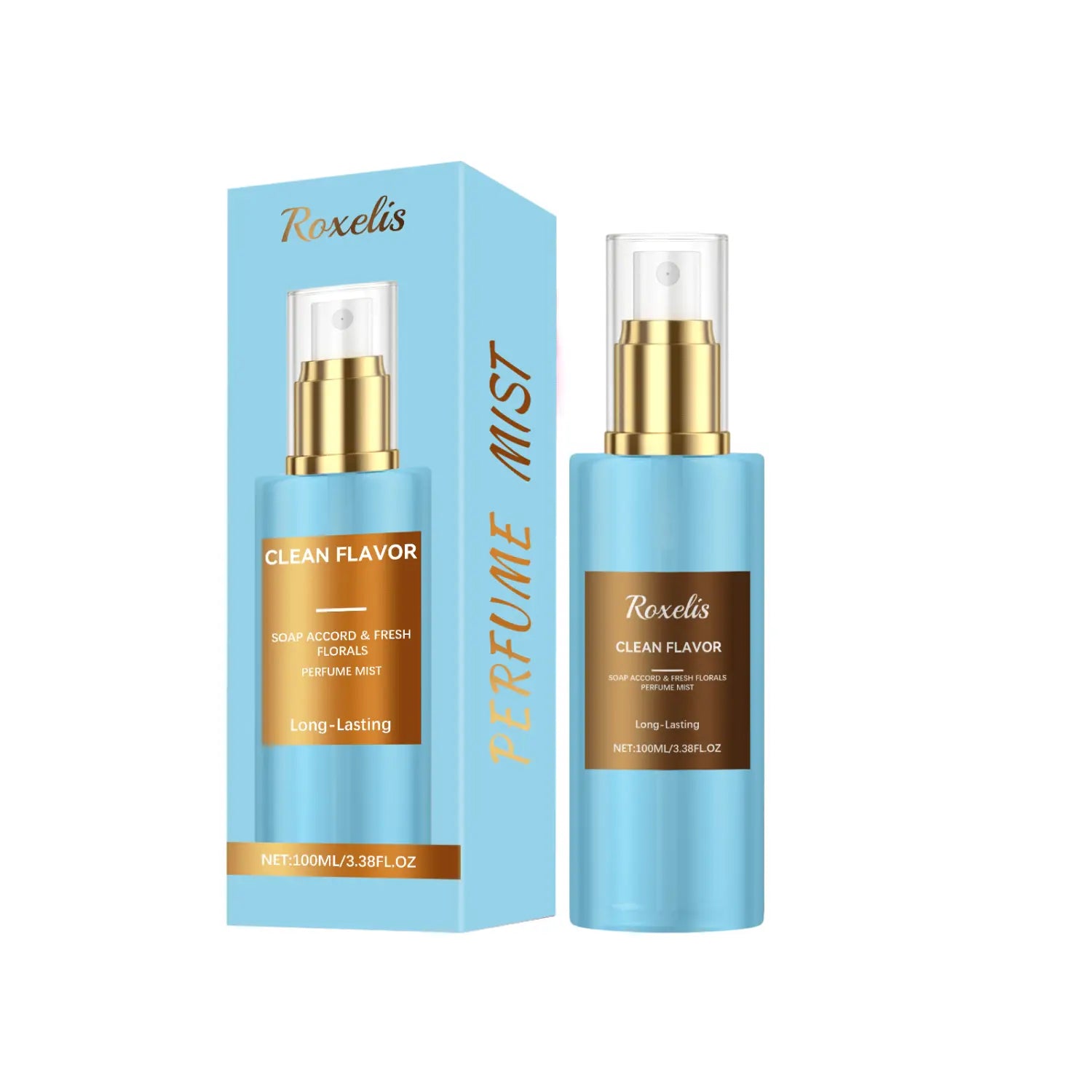 Fragrance Body Perfume Spray with Rose Jasmine Mint and PEG-40 Castor