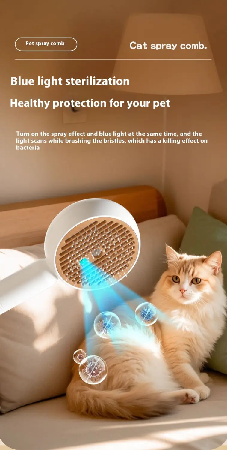 Roestvrijstalen spray -kam voor katten en honden Pet verzorging borstel