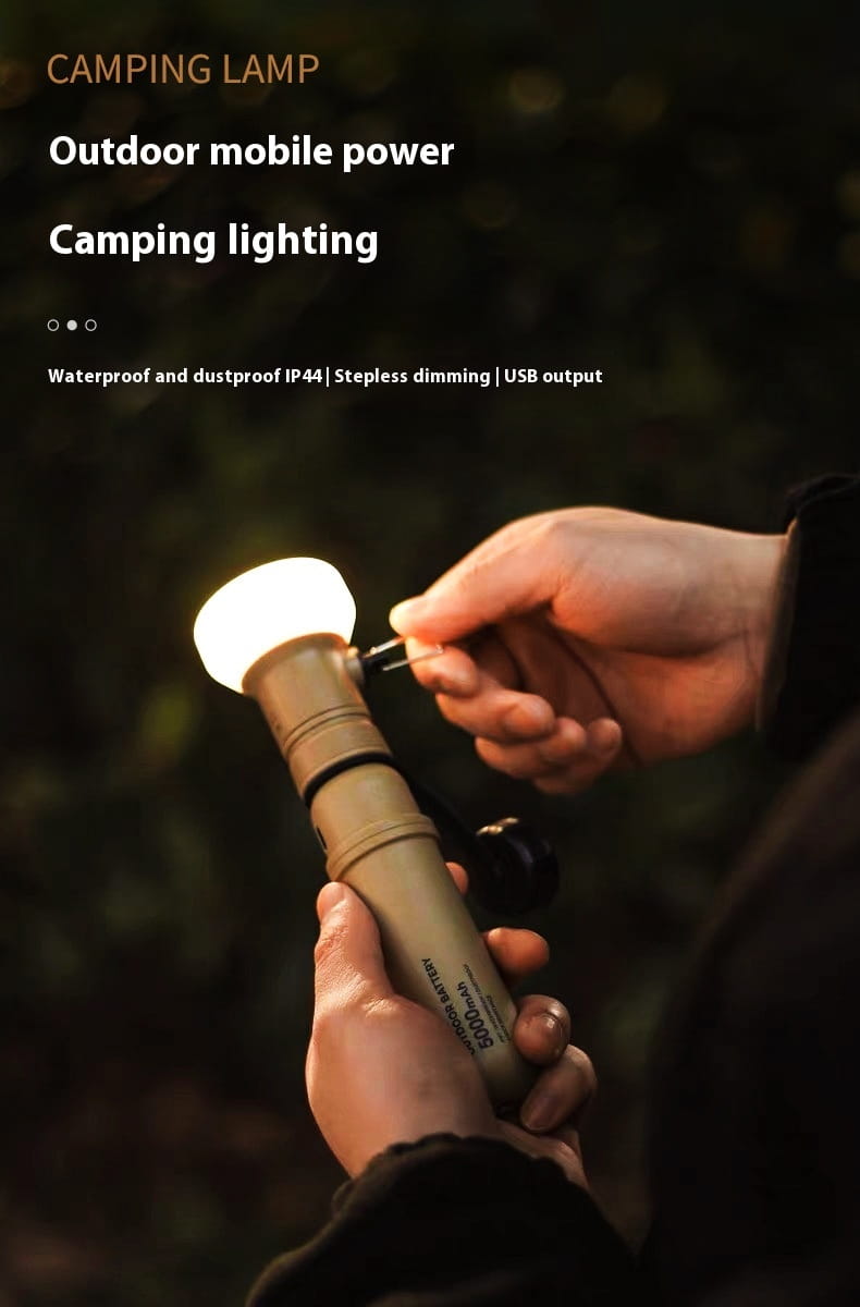 Rechargeable 5000mAh Power Bank with USB-C USB-A Outdoor Lighting for Camping