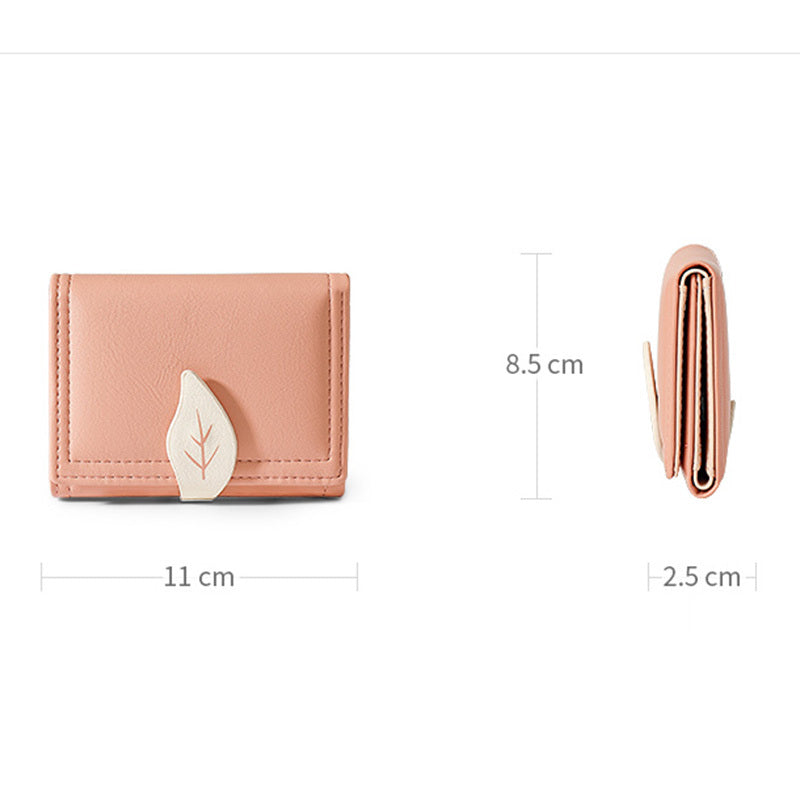 Fashion Folding Short Women’s Creative Color Contrast Leaf Wallet - Wallet So Cute It Might Steal Your Heart