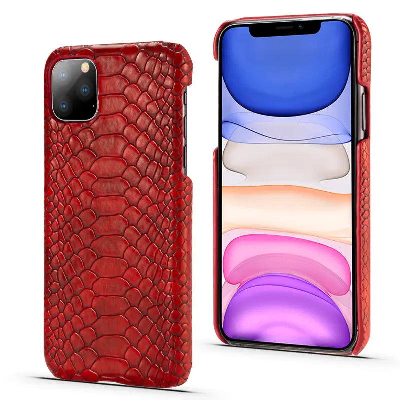 Snakeskin pattern PU leather phone case