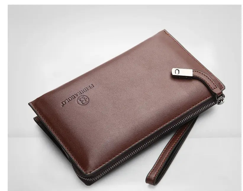 PU Leather Fashion Wallet with ID Card Holder and Zipper Pocket for United States