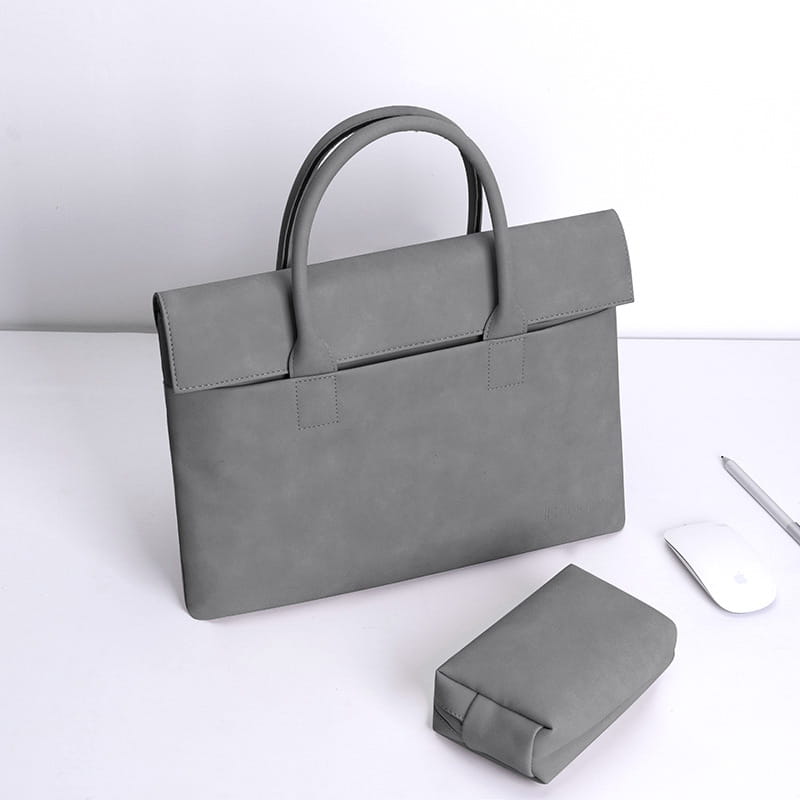 Vattentät pu läder ryggsäck med liten påse ljusgrå silverrosa