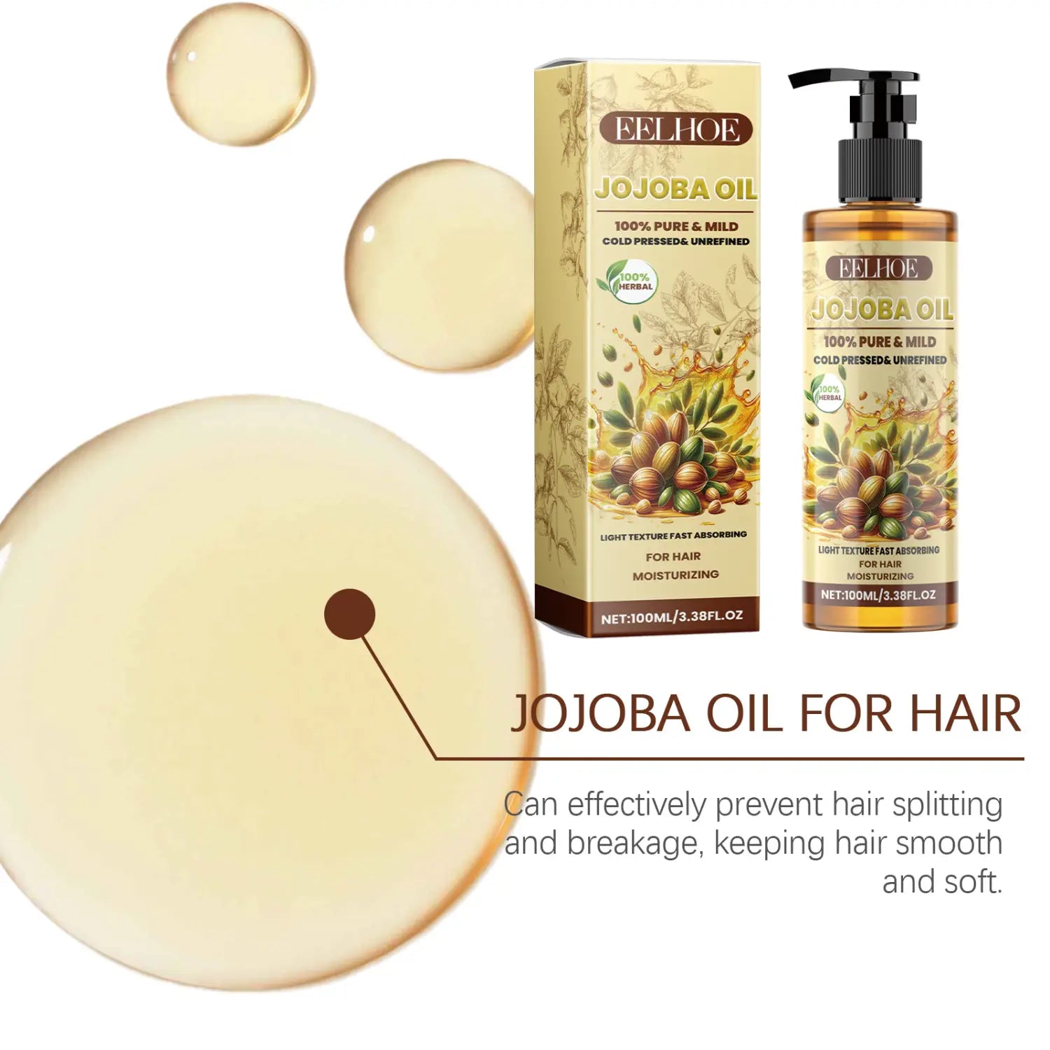 Jojoba Hair Care Essential Oil for Soft Healthy 100ml