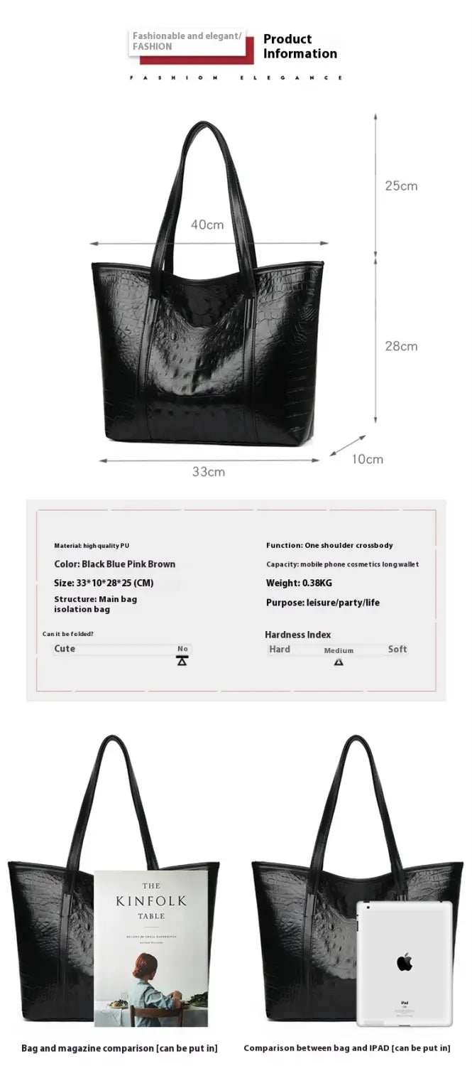 Sac à bandoulière PU à motif de crocodile avec sac à main plusieurs couleurs de poche 3D