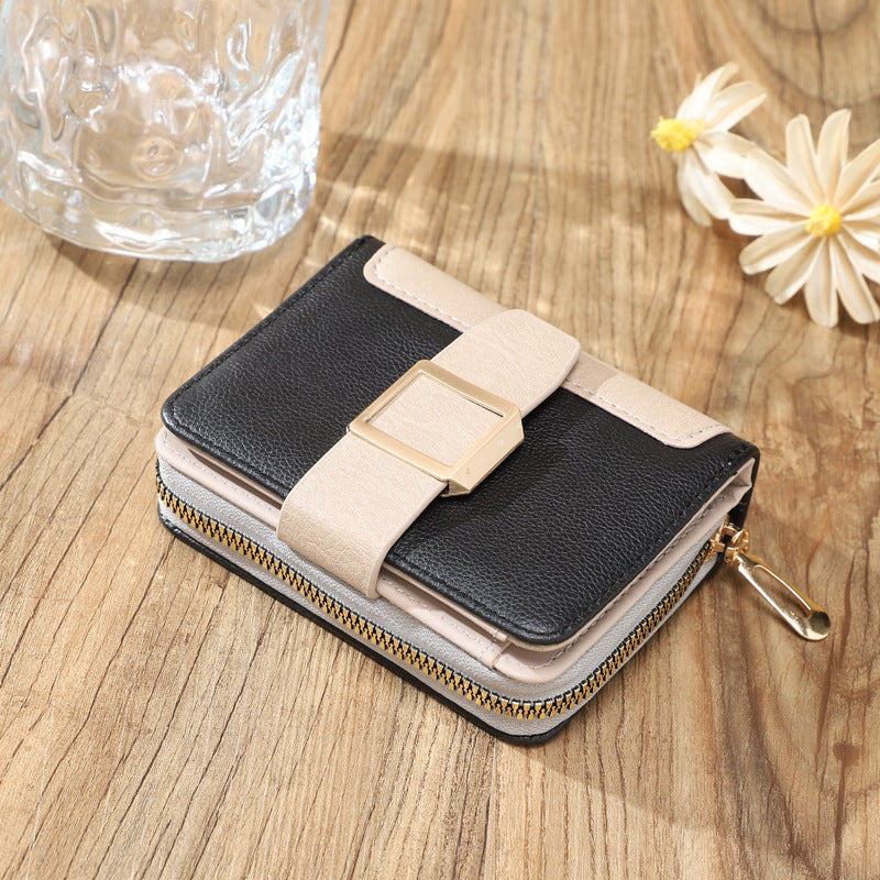 Women’s Short Zipper Vertical Buckle Small Wallet - Purse Perfection: Tiny Wallets for Big Adventures