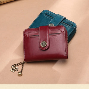 Oil Wax Genuine Leather Lady’s Wallet European And American Style - Custom Light Delight in Leather Wallets Galore