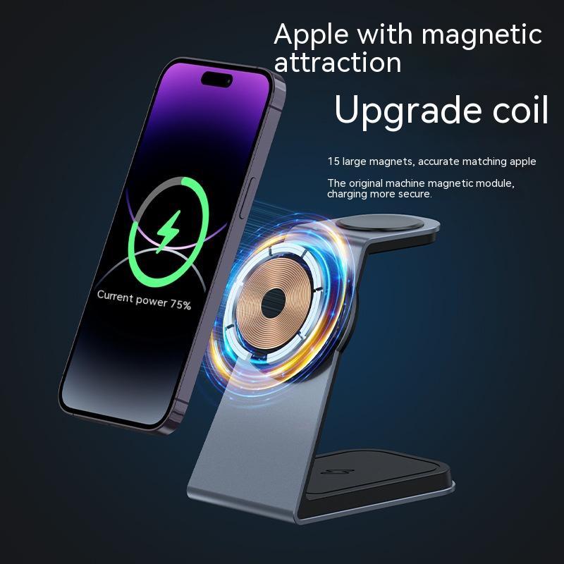 Three-in-one Magnetic Wireless Charger - Charge Like a Pro with This Wireless Charger Wonder