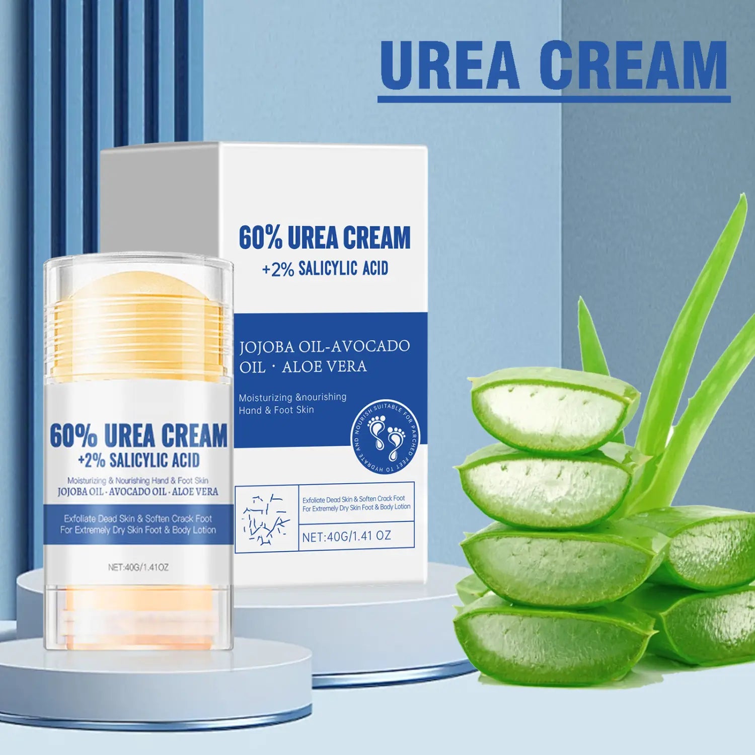 Moisturizing Foot Cream with Aloe Vera Jojoba and Avocado Oil for Dry Skin