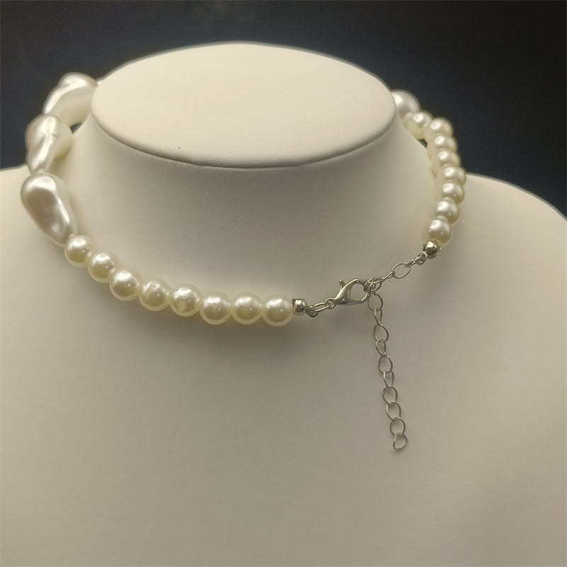 European And American Popular Necklace Creative Strange Shape Stringed Pearls