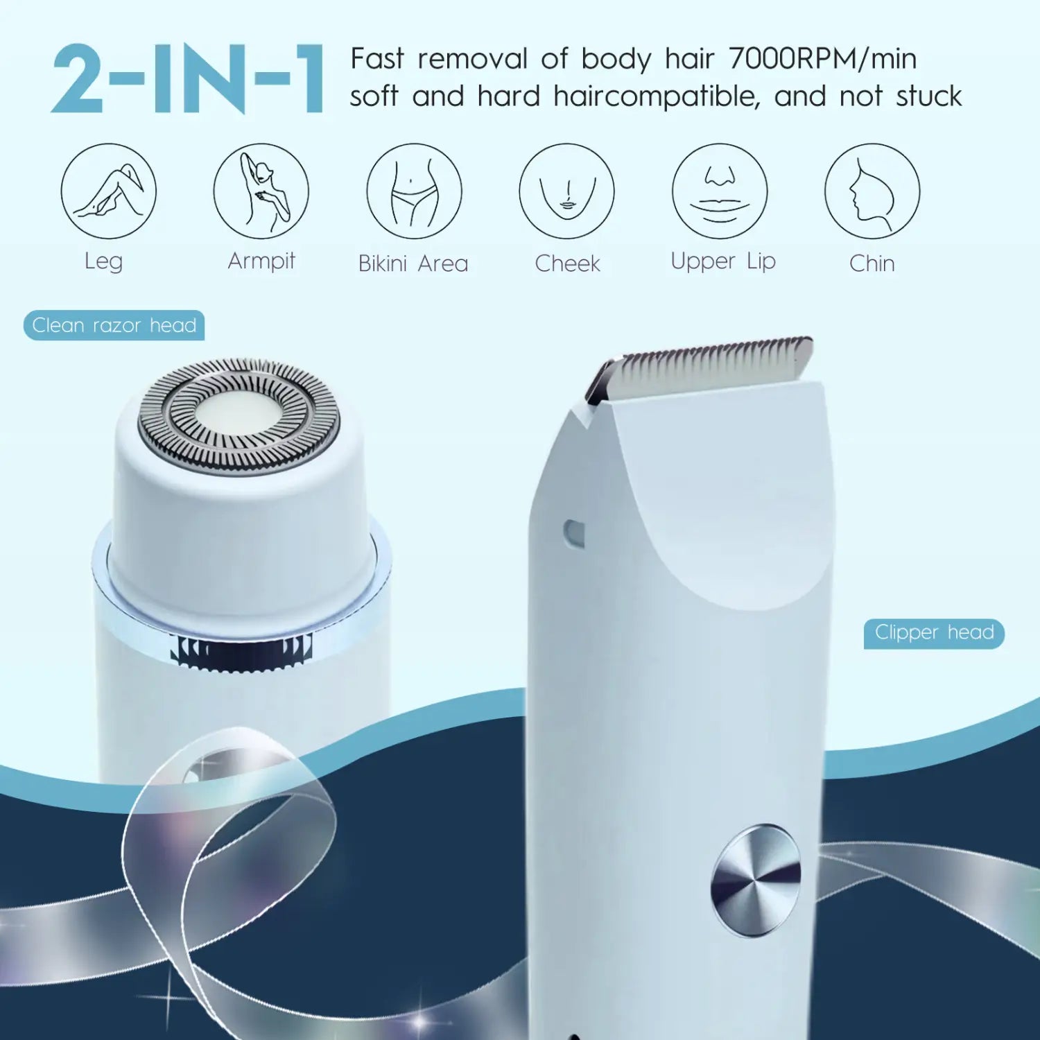 Lady Shaver kijelzővel kettős motoros elektromos szőreltávolítás az egész testhez