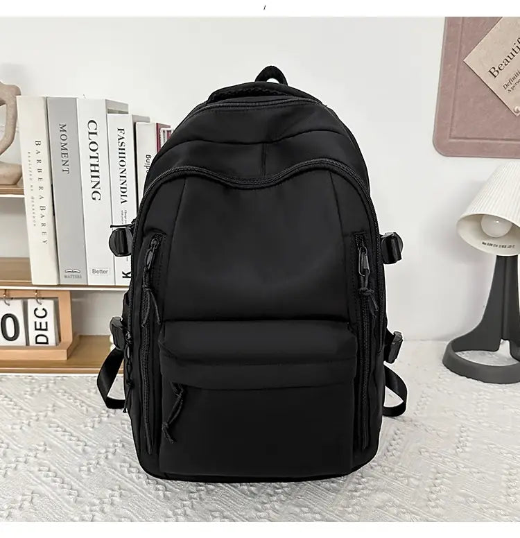 Solid Color School Rucksack Polyester Nylon Urban Umhängetasche für Männer und Frauen