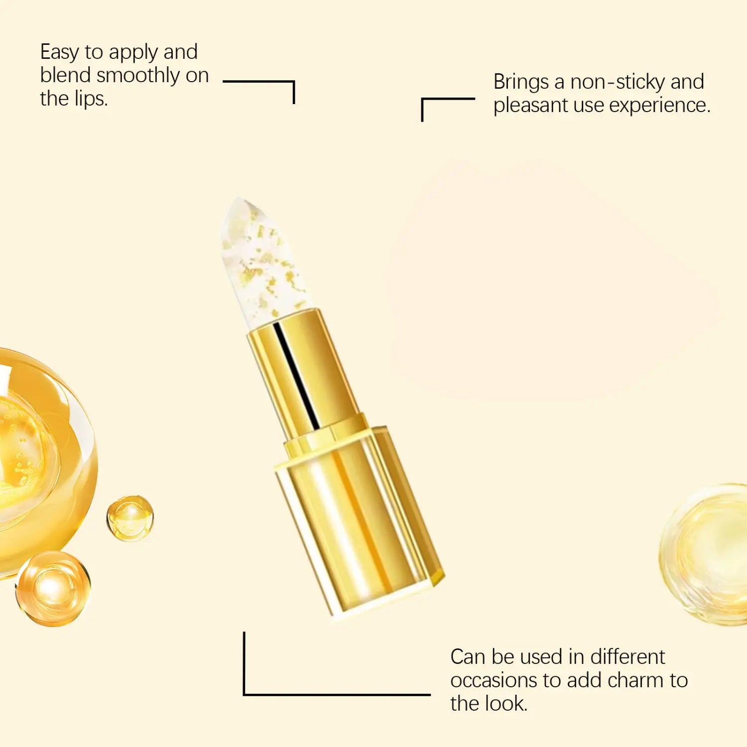 Hydrating Lip Balm with Beeswax Vitamin E Hyaluronic Acid and Gold 3.5g