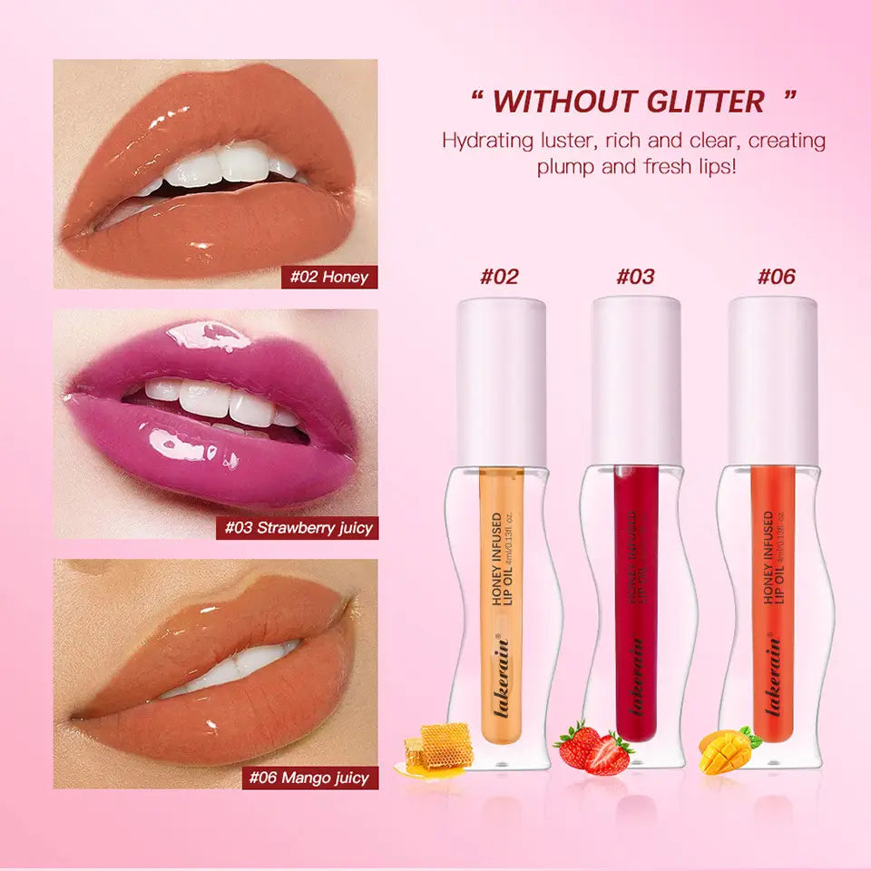Glittering Moisturizing Fruit Flavor Lip Lacquer for All Skin Types