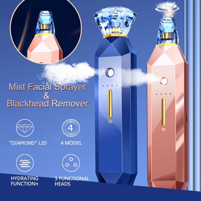 2-IN-1 Blackhead Remover Vacuum Pore Cleaner Acne Remover Mist Facial Sprayer Skin Mouisture Nose Face Deep Cleansing