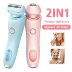 2 in 1 Women Hair Removal Epilator and Body Trimmer USB Rechargeable - Teleplus hair removal epilator usb rechargeable