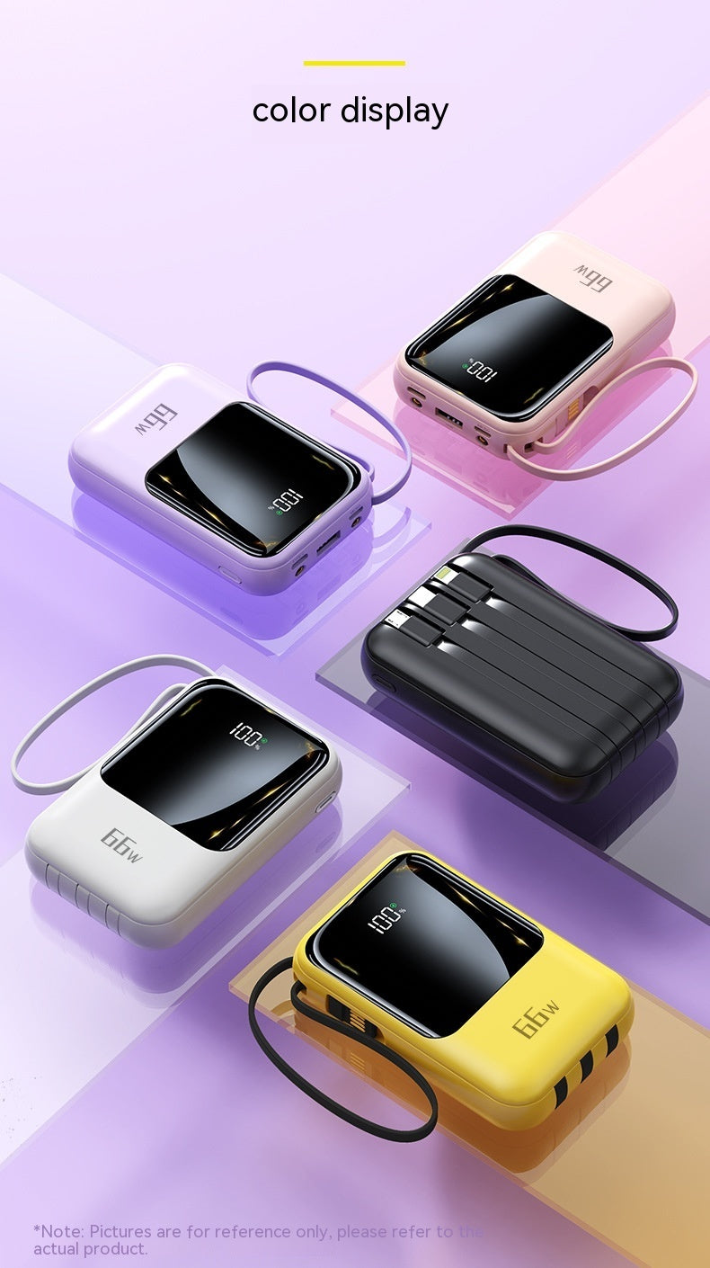 20000MA Large Capacity Mini Comes With Four-wire Power Bank PD66w Super Fast Charge Mobile Power Supply - 20000MA Mini