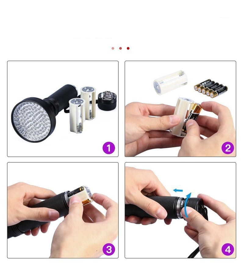 Violet Fluorescent Agent Detection Flashlight with 800 Power Supply