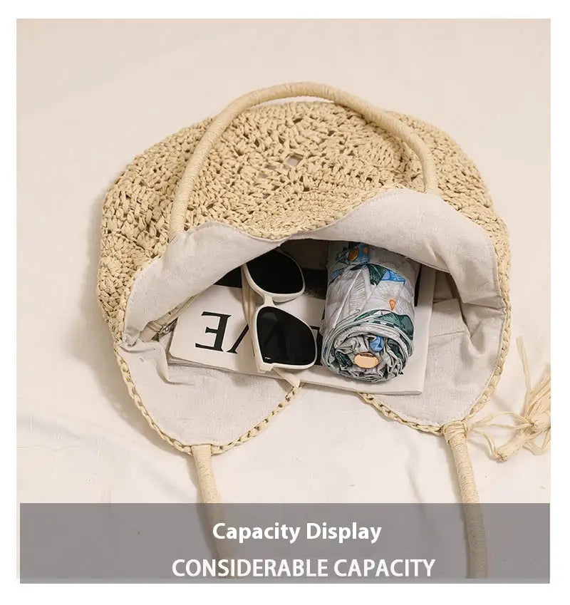 Plaid Grandma Style Tassel Woven Shoulder Bag Soft Medium Purse for Women