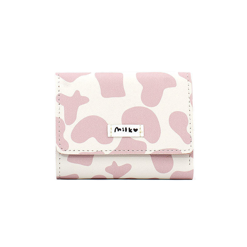 Multi Card Short Small Change Purse Lady - Multi Card Purse Perfect for Pink Cow Enthusiasts