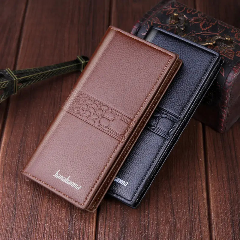 United States PU Leather Wallet with Long Zipper and Multiple Compartments