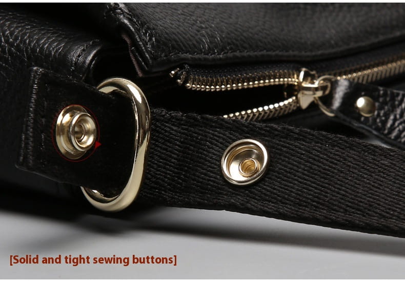 Borsa a traversa in pelle vera con tasche 3D per cinturino regolabile da donna