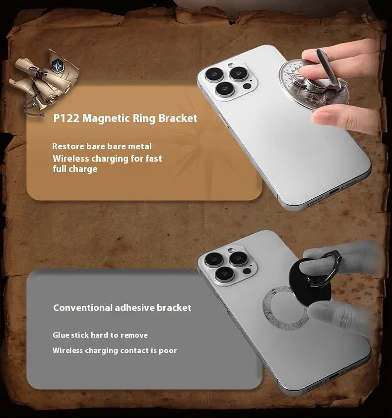 Ice Snow Palace and Night Moon Fingertip Gyro Magnetic with Rotating Fastened Ring