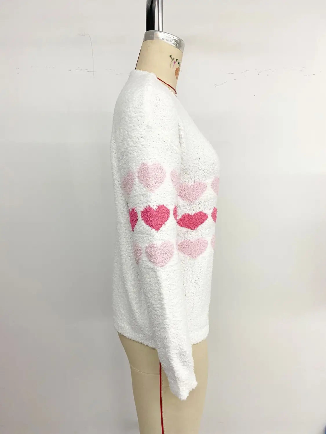 Pullover muinchille fada bán do mhná atá scaoilte go scaoilte barr veilbhit éadrom