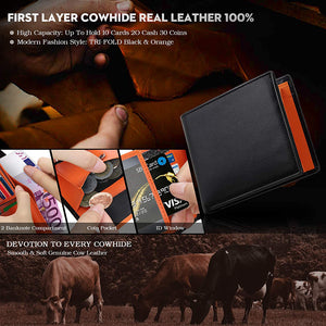 Men’s Short Loose-leaf Wallet RFID Head Layer Cowhide - Upgrade Your Wallet Game with Cowhide Charm