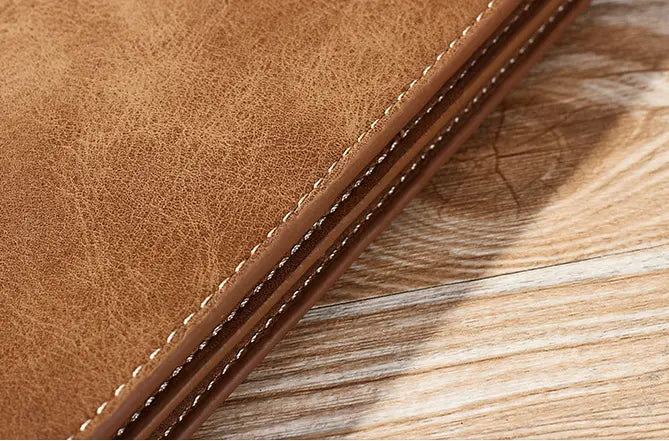 Fashionable Long Men’s PU Leather Wallet in Various Colors for United States and CHF Markets