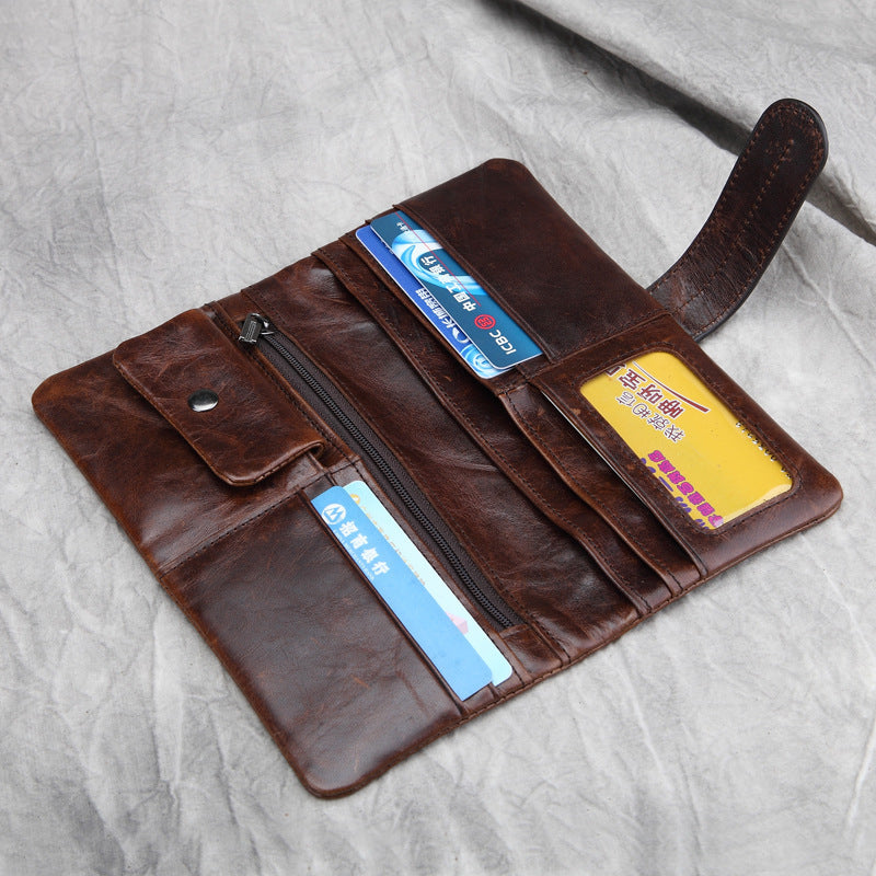 Men’s Casual Long Head Leather Money Clip - Men’s Genuine Leather Money Clip for Casual Cash Flow