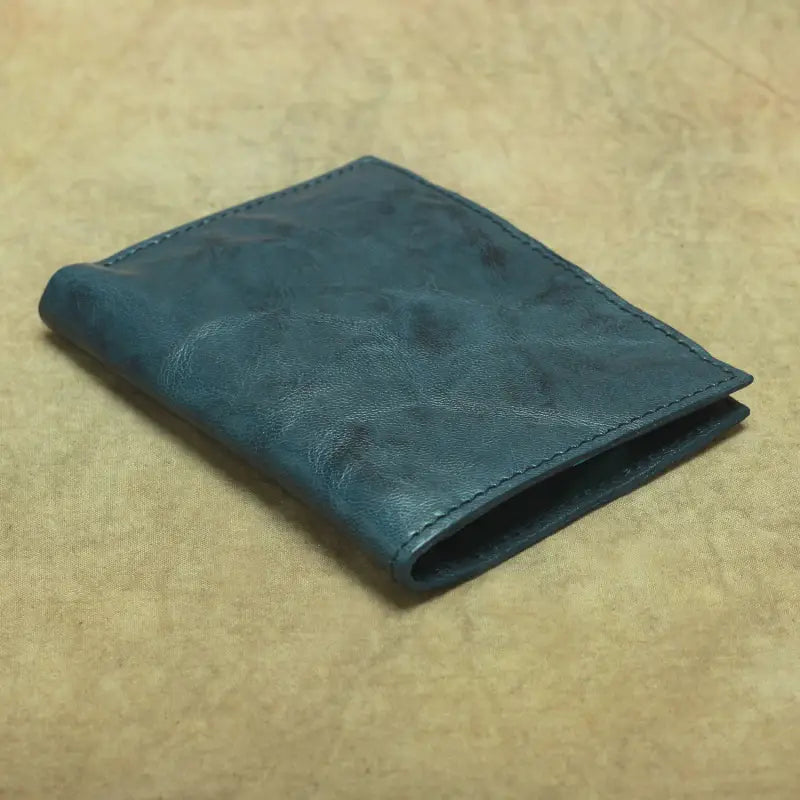 Portefeuille de bifold en cuir authentique vertical et horizontal Slim Card Portez pour les hommes