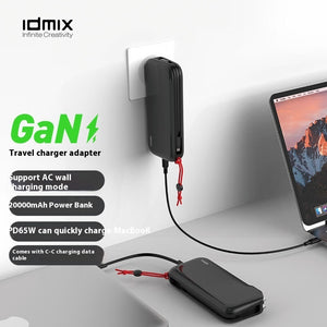 Power Bank 20000 MA Grande Capacidade PD65W Carga Rápida Com Plugue 