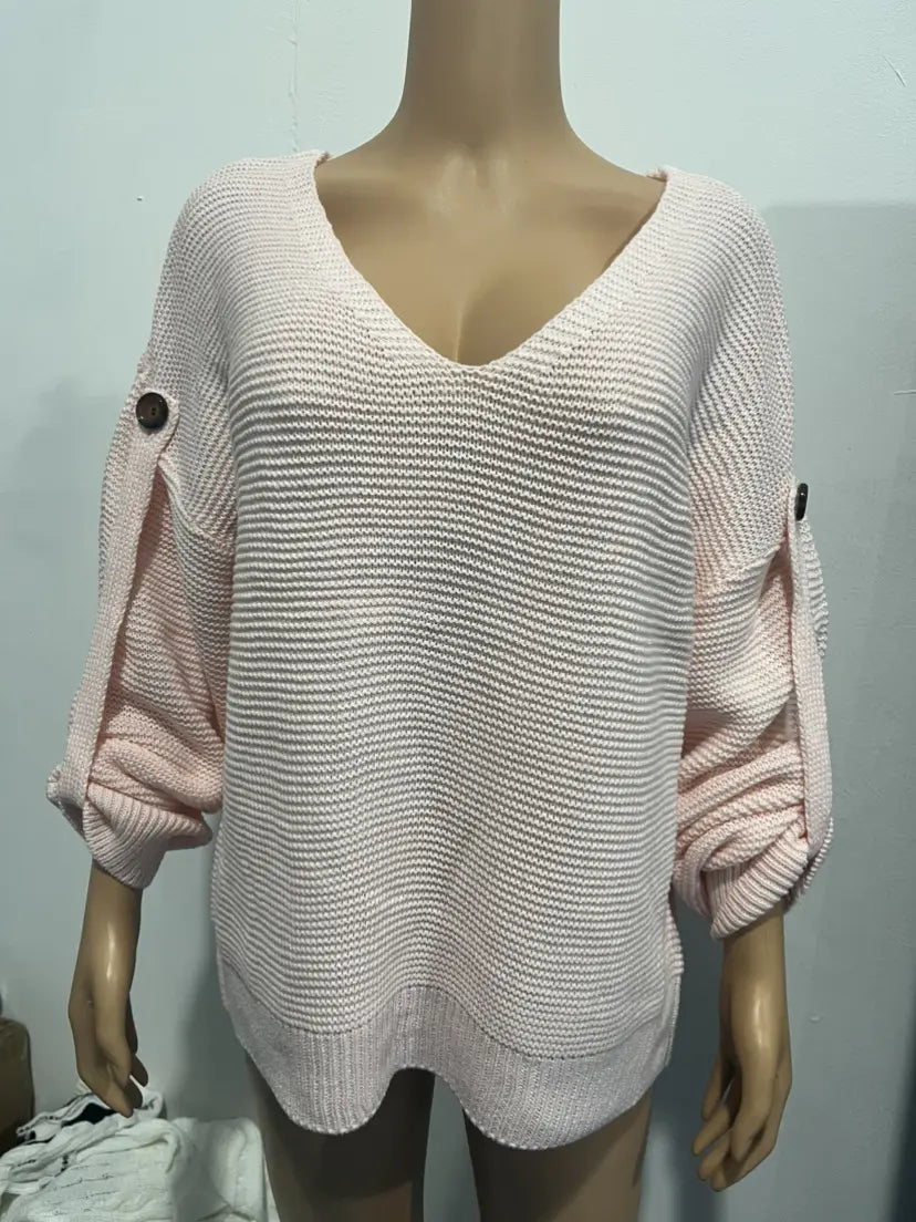 Hädas akrüül pulloveri kampsun lahtise kellukese varruka Crewneck Women’s Top