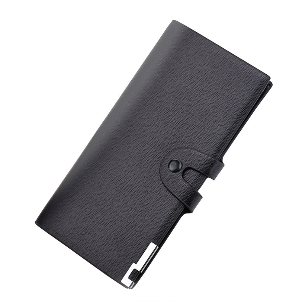 Men’s Long Wallet Trendy Brand Fashion Mid-length - Discover the Ultimate Button Bag A003-3 Leather Wallet