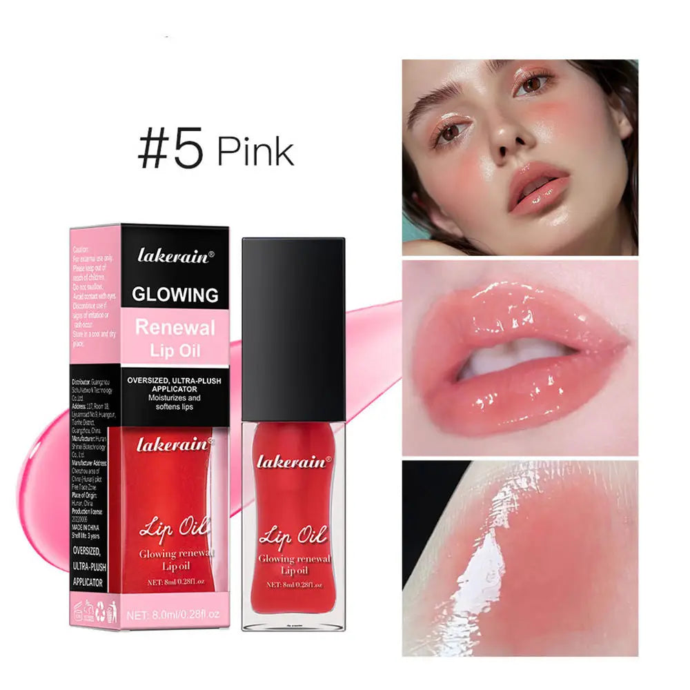 Lakerain Colorful Lip Gloss Set Coral Transparent Honey Moisturizing Shine