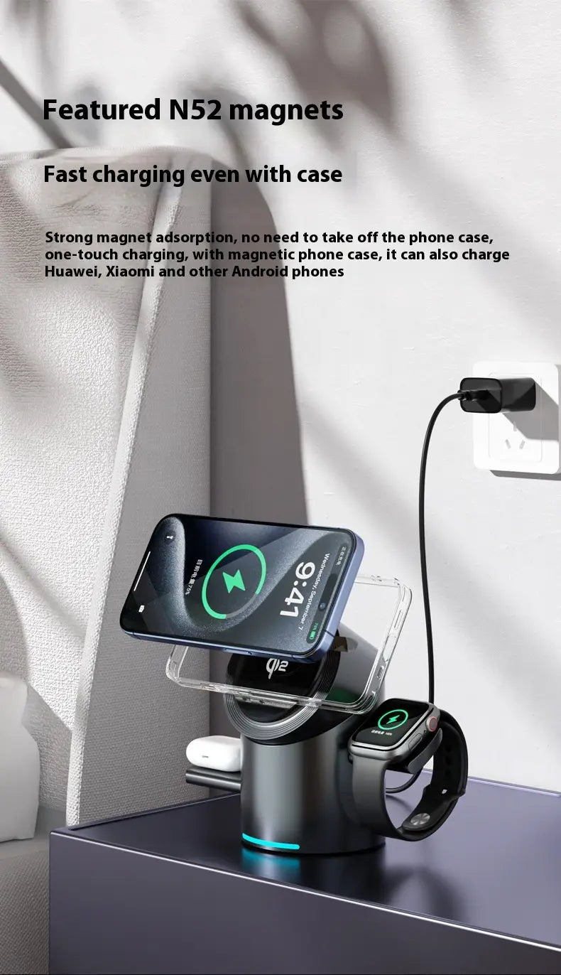 Magnetic Wireless Charger for Phone and Apple Watch Fast Charge Bracket