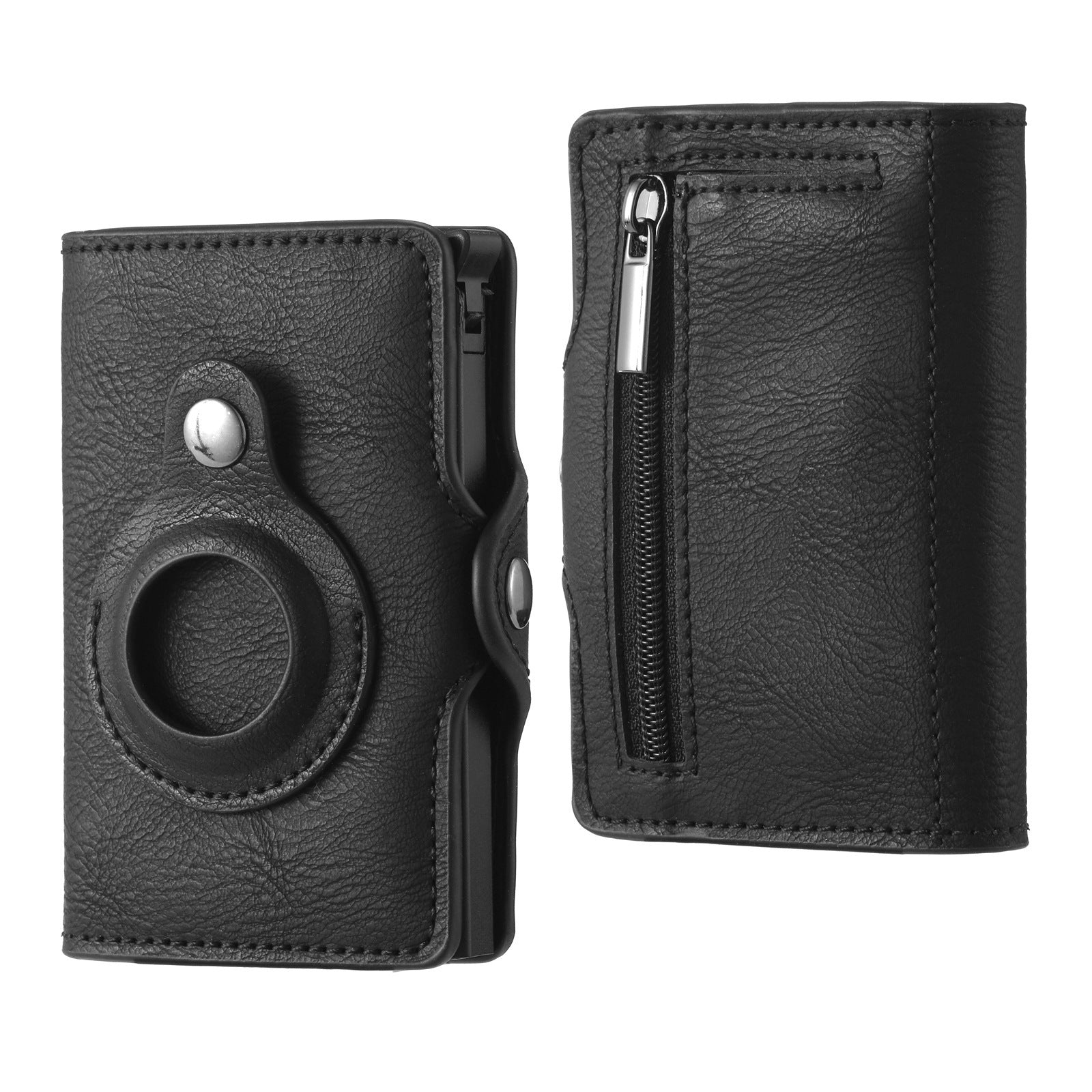 Men’s Wallet Tracker Card Clamp Metal Card Holder - Crazy Horse Wallet Tracker for Forgetful Gents