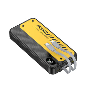 Portable Power Bank 225W Fast Charge Multi-USB Output Black White - with Cable 225w fast charge portable power