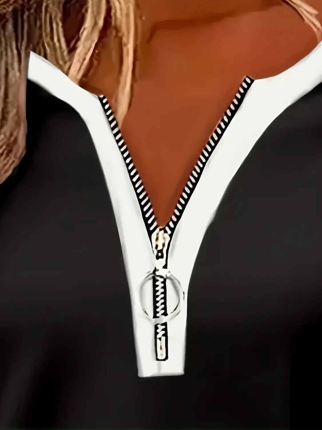 Frauen gestreift V Hals Langarm Kleid Schwarz Milch Seide Polyester Freizeit Mode