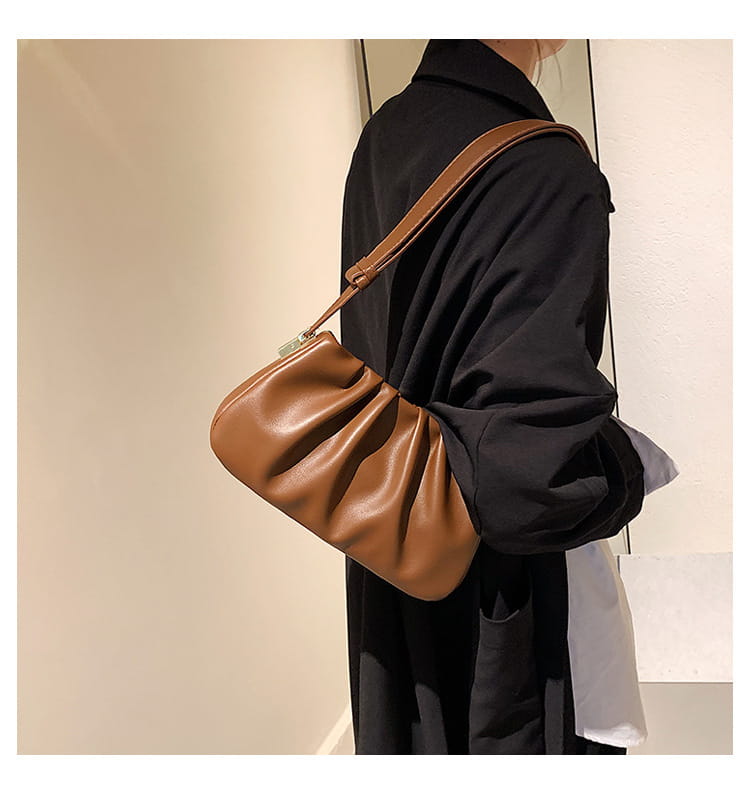 Pleated Cloud Bag Underarm Leather Shoulder Messenger in Multiple Colors