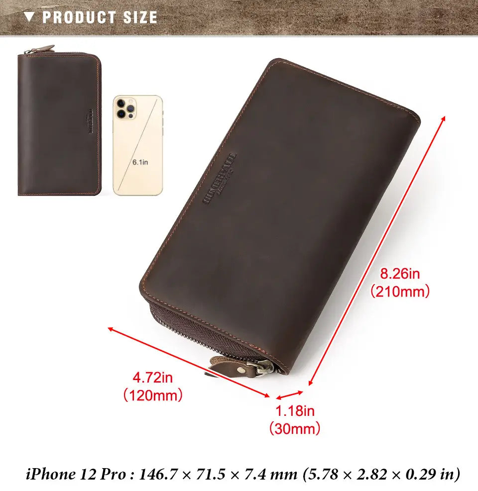 Genuine Leather Layer Cowhide Wallet with Anti-Theft Card Slot