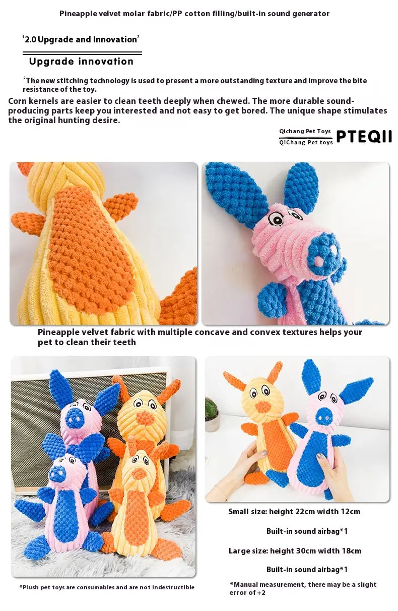 Ananass plush lemmiklooma mänguasi kassidele ja koertele, kellel on piikkekrupp