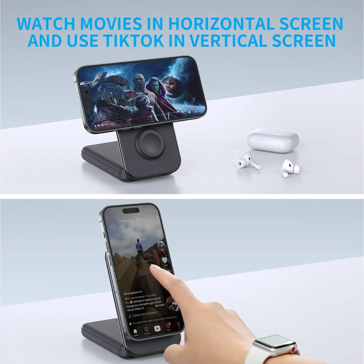 8000mAh Wireless Magnetic Power Bank with Cable Output for Fast Charging