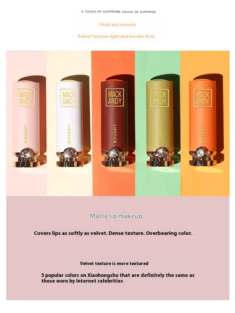 Matte Lipstick Set 5 Colors Long Lasting Waterproof Makeup for All Skin Tones