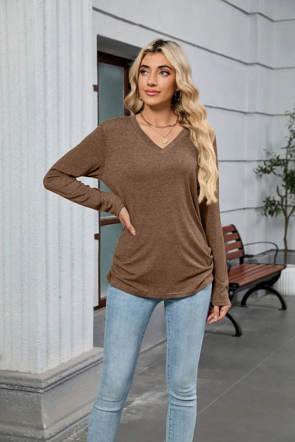 Frauen gefalteter Pullover Pullover personalisierte Farben Casual Workwear S-XXL