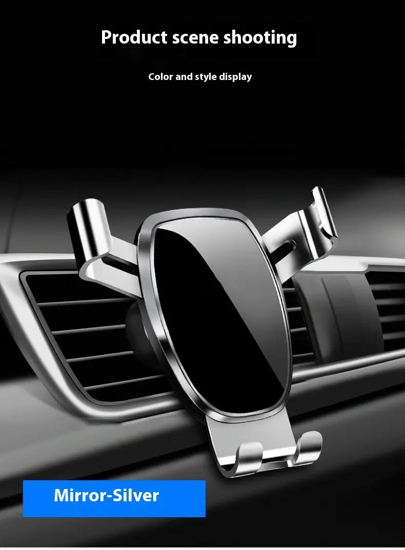 Elegant Frosted and Mirror Car Phone Holder with Shockproof Navigation Support